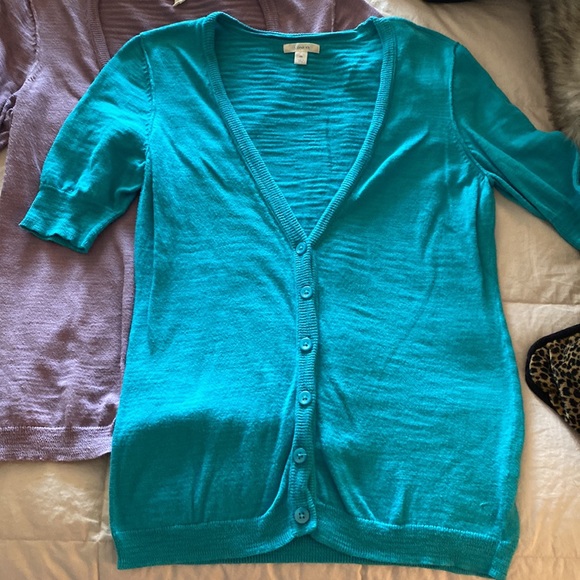 Two Caslon Short Sleeve 100% Cotton Cardigans - Picture 4 of 5